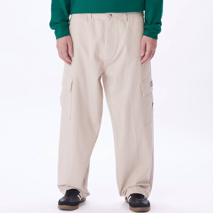 Obey Bigwig Baggy Twill Cargo Pant - Silver Grey