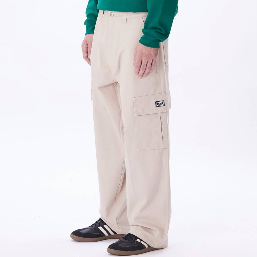 Obey Bigwig Baggy Twill Cargo Pant - Silver Grey