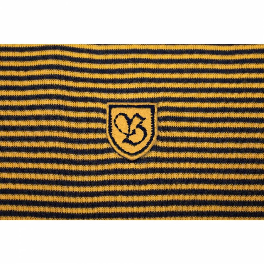 Brixton Johnston Polo Knit Tee - Navy / Gold