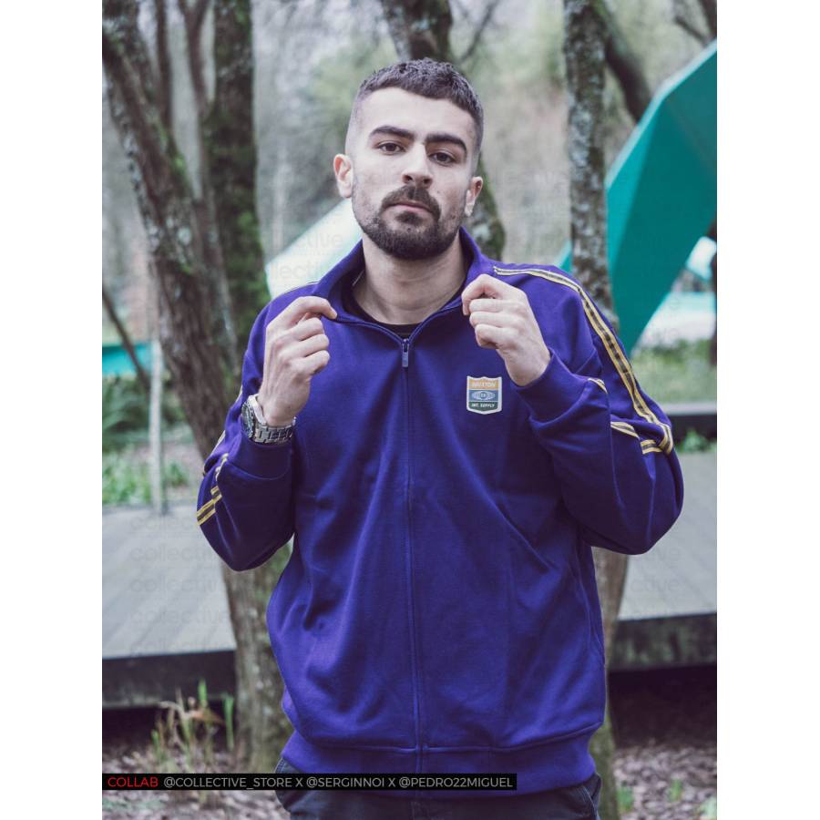 Brixton United Mock Neck Zip - Patriot Blue