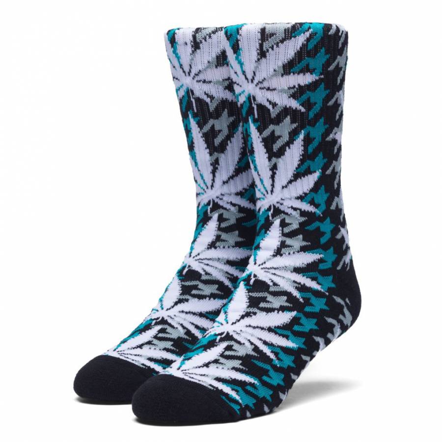 Huf Houndstooth Plantlife Crew Sock - Tropical Gre...