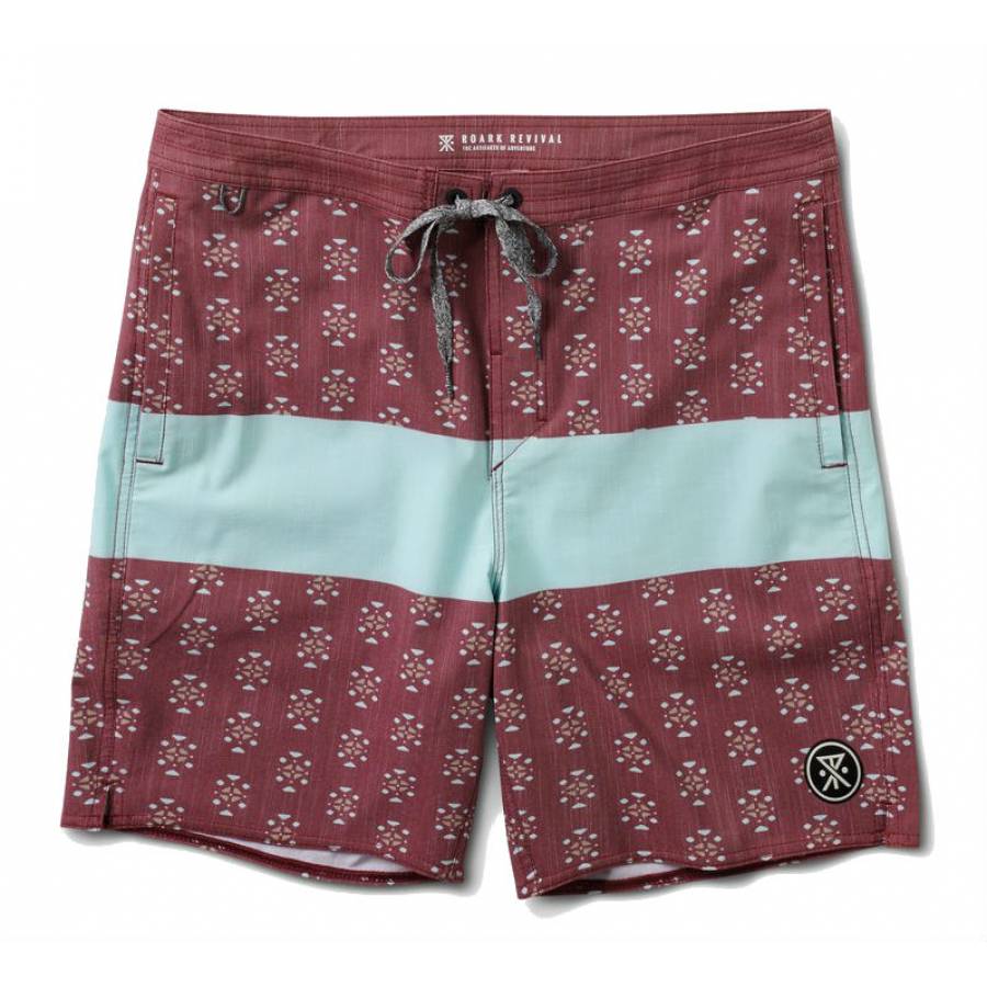Roark Chiller Blue Stripe Boardshorts - Wine