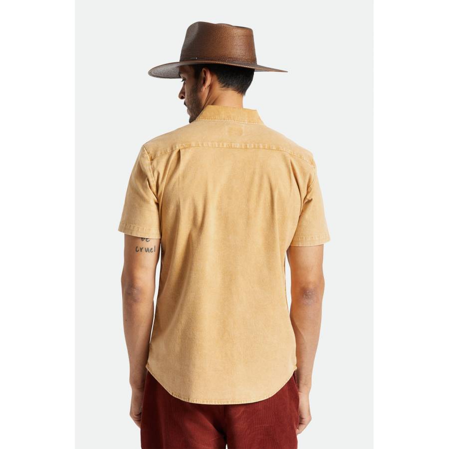 Brixton Charter Oxford S/S Woven - Medal Bronze Sun Wash