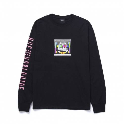 Huf Test Screen Long Sleeve T-Shirt - Black