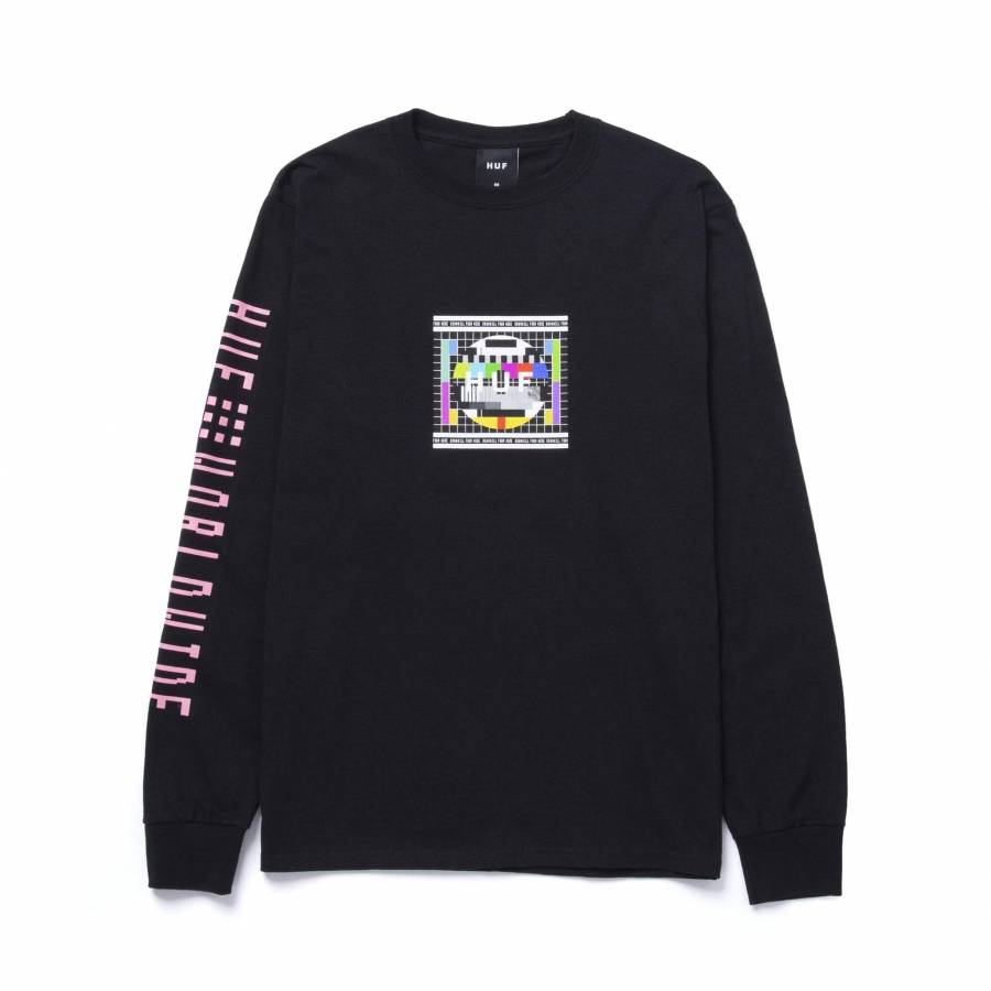 Huf Test Screen Long Sleeve T-Shirt - Black