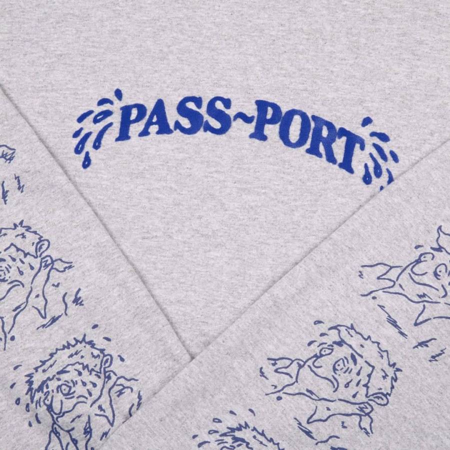 Pass Port Sweaty Puff Print L/S Tee - Ash