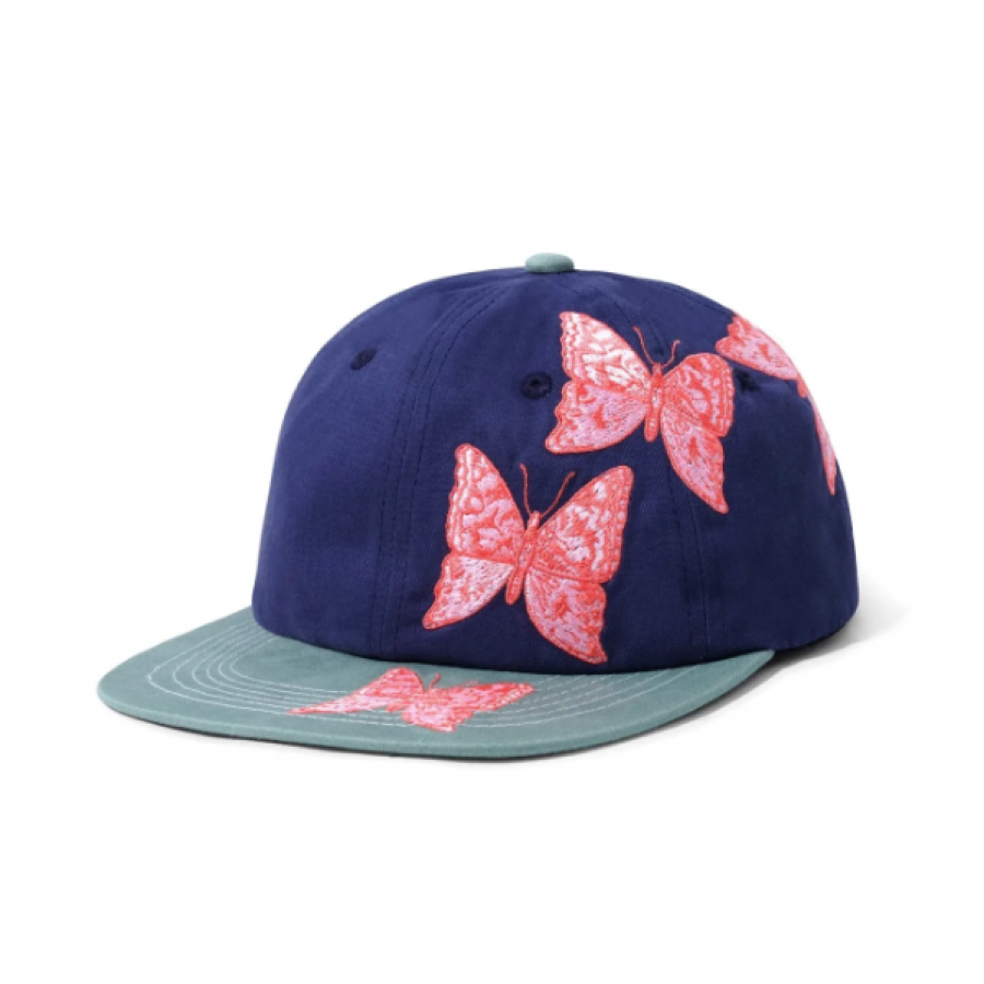 Butter Goods Butterfly 6 Panel Cap - Navy / Forest