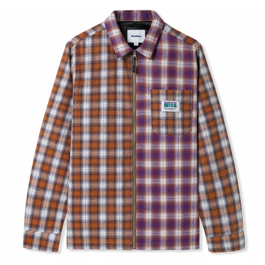 Butter Goods Patchwork Plaid Overshirt - Brown / P...