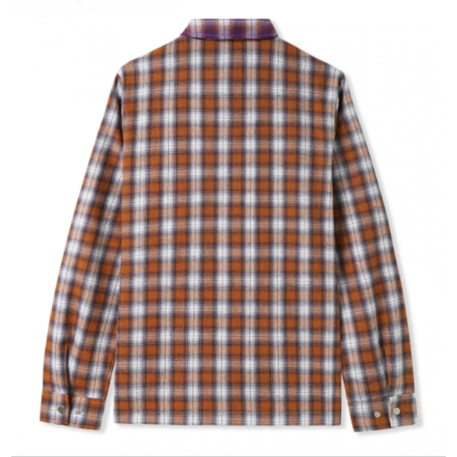 Butter Goods Patchwork Plaid Overshirt - Brown / Purple