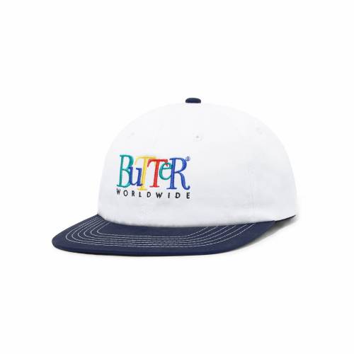 Butter Goods Jumble 6 Panel Cap - White / Navy