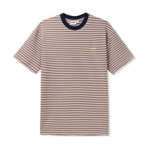 Butter Goods Parks Stripe Tee - Mauve / White