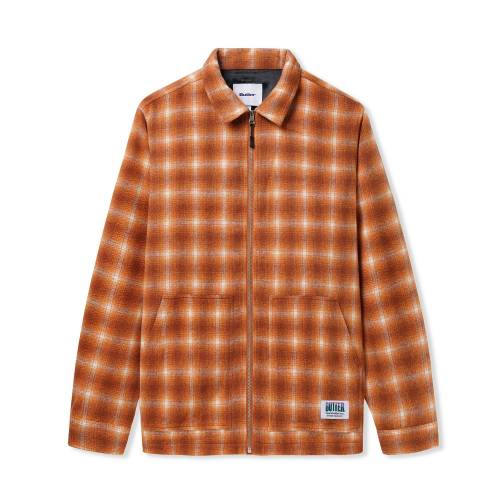Butter Goods Chore Plaid Overshirt - Burnt Orange