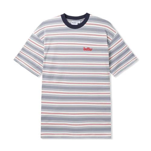 Butter Cliff Stripe T-Shirt - Stone / Red