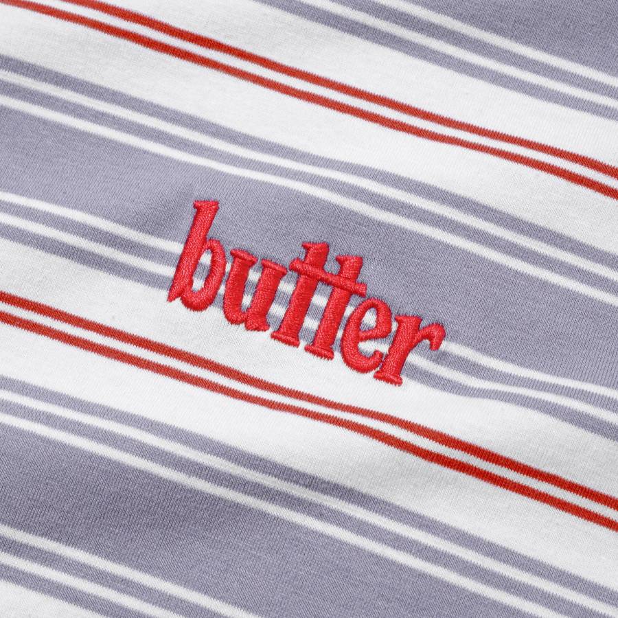 Butter Cliff Stripe T-Shirt - Stone / Red