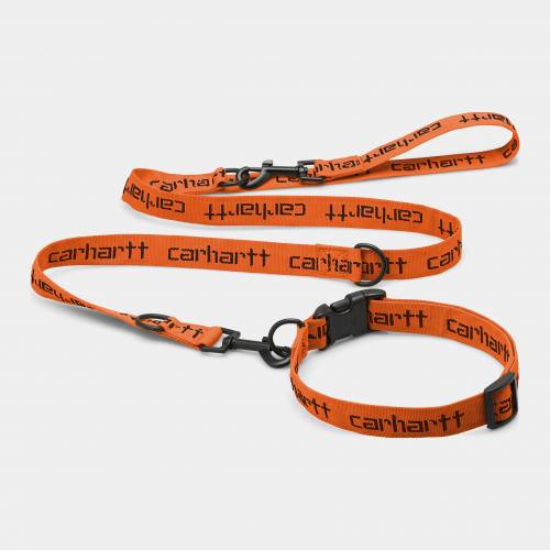 Carhartt WIP Script Dog Leash & Collar - Orange / Black