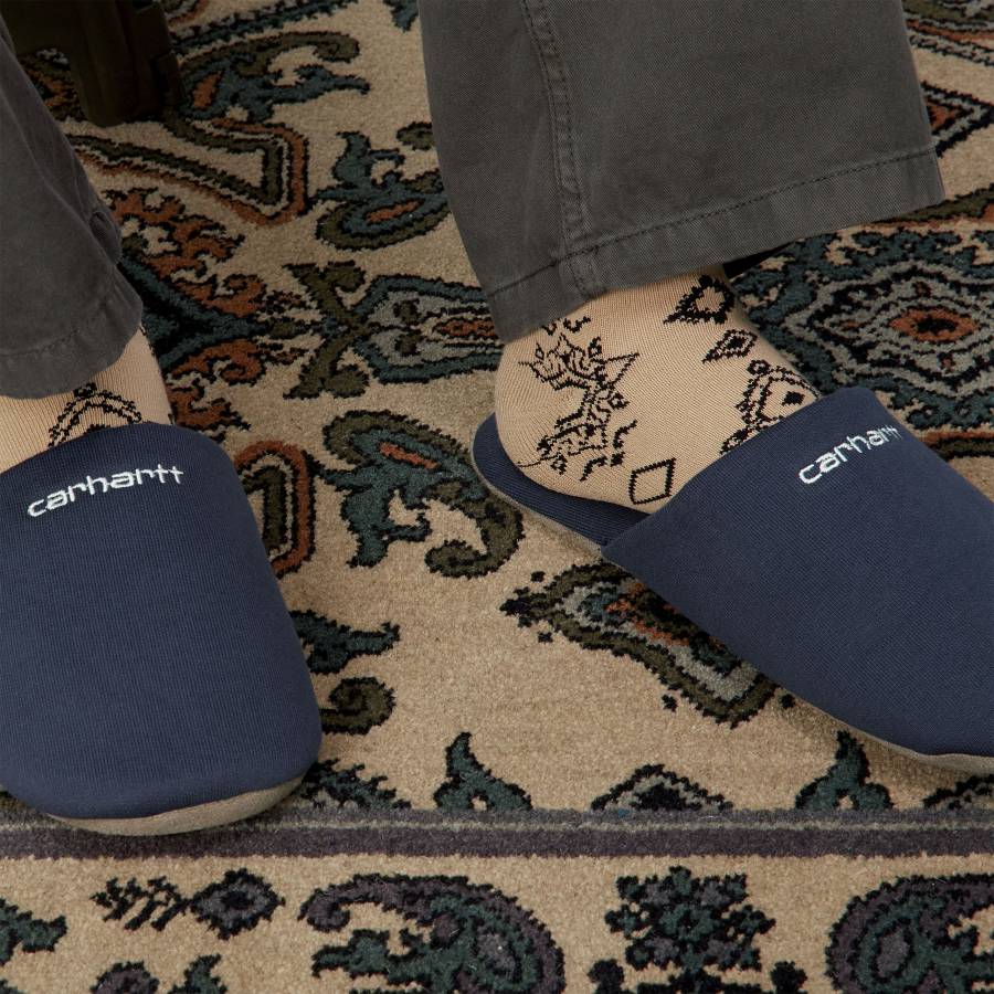 Carhartt WIP Script Embroidery Slippers - Enzian / White