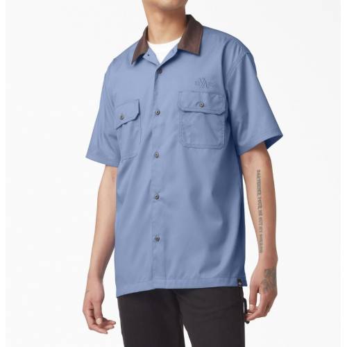 Dickies Vincent Alvarez Block Collar Shirt - Gulf Blue