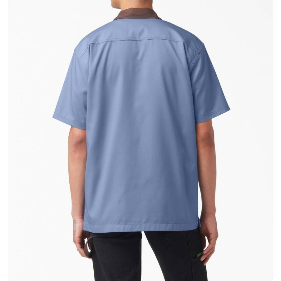 Dickies Vincent Alvarez Block Collar Shirt - Gulf Blue