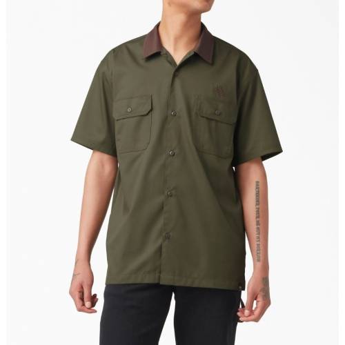 Dickies Vincent Alvarez Block Collar Shirt - Military Green