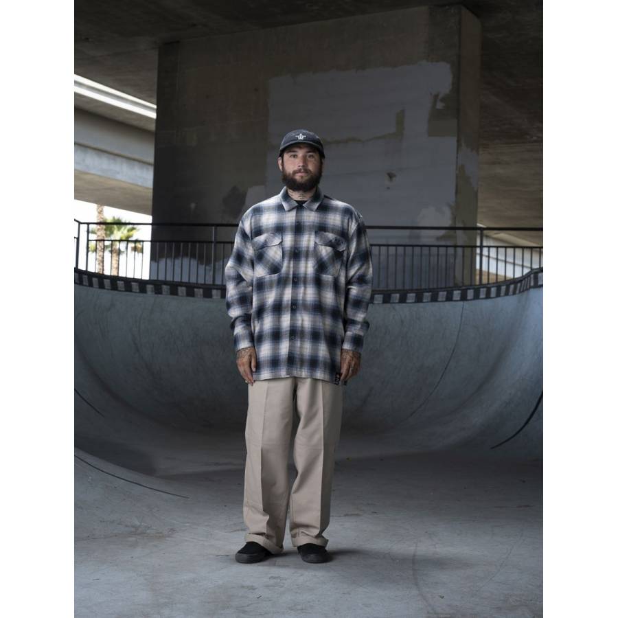 Dickies Ronnie Sandoval Long-Sleeve Shirt - Blue Ombre Plaid