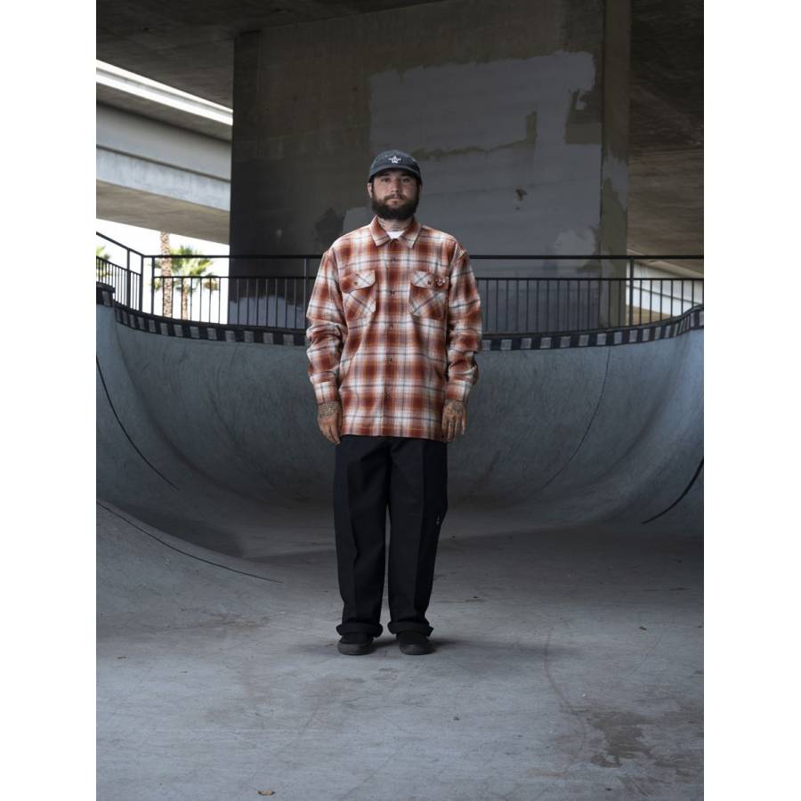 Dickies Ronnie Sandoval Long-Sleeve Shirt - Burnt Ombre Plaid