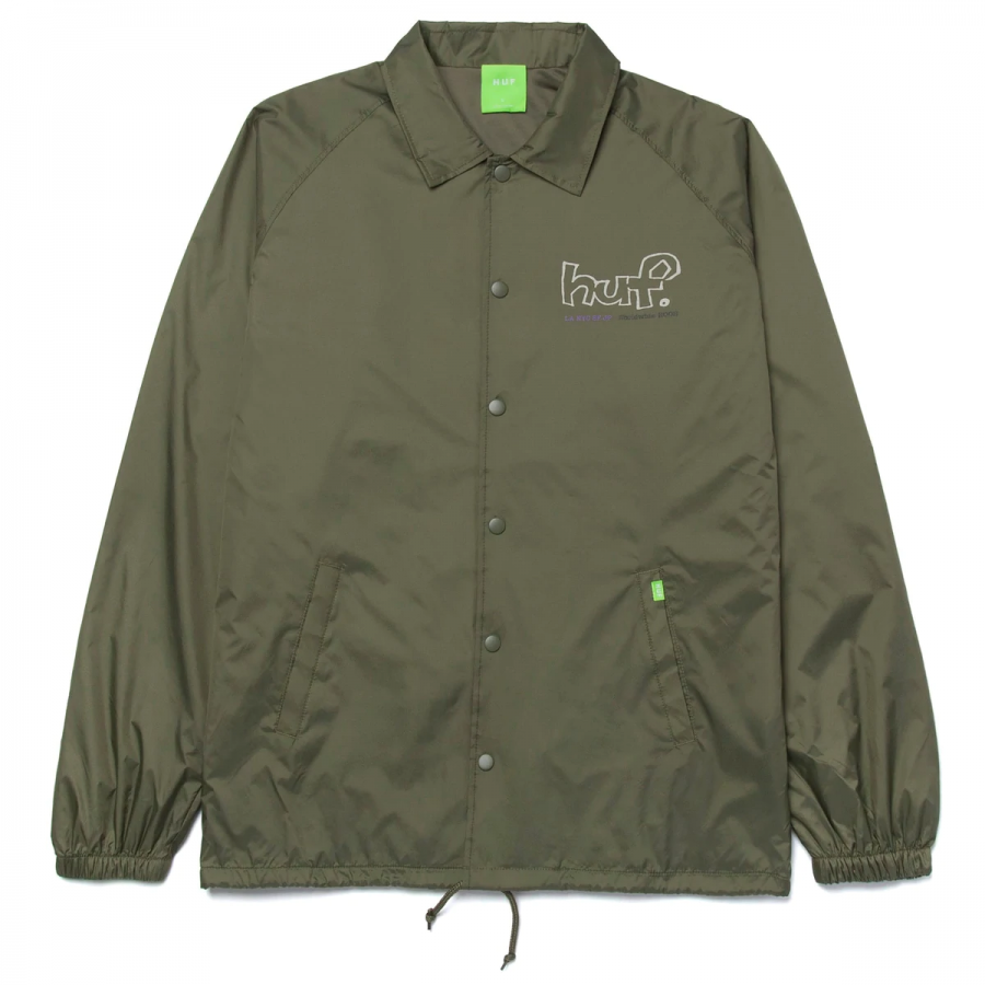 Huf Drop Out Coaches Jacket - Forest Green