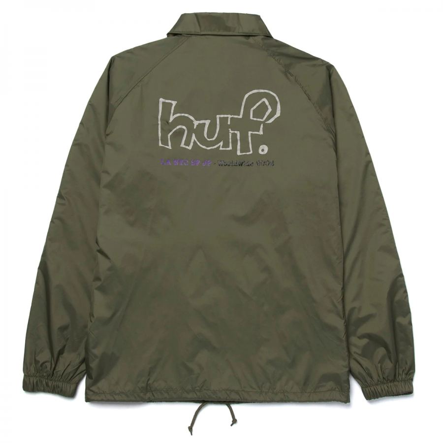 Huf Drop Out Coaches Jacket - Forest Green