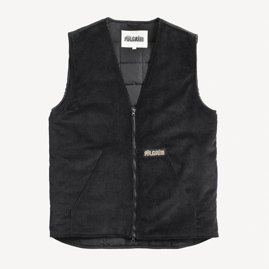 Piilgrim Radiate Corduroy Gilet - Black