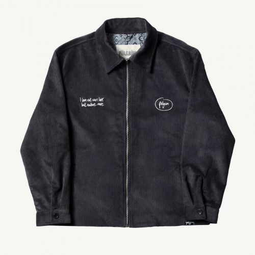 Piilgrim Watching Moons Corduroy Jacket - Charcoal