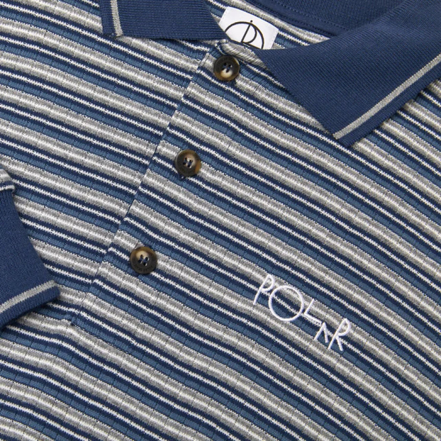 Polar Stripe Polo Longsleeve Shirt - Navy