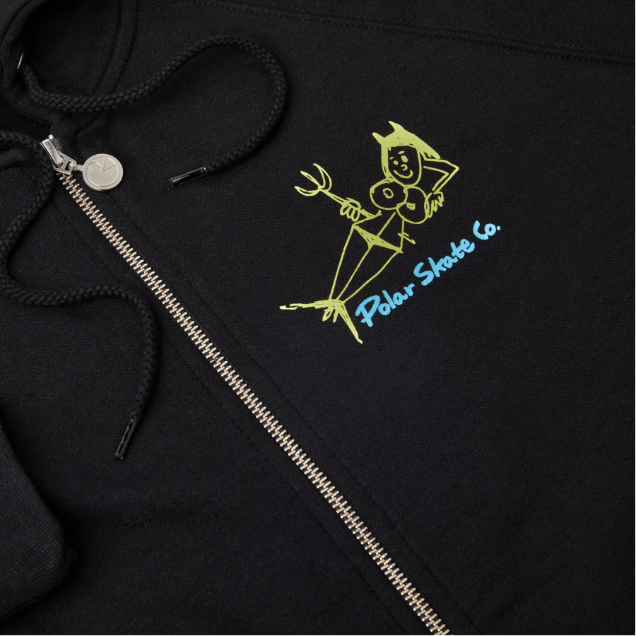 Polar Devil Woman Zip Hoodie - Black 