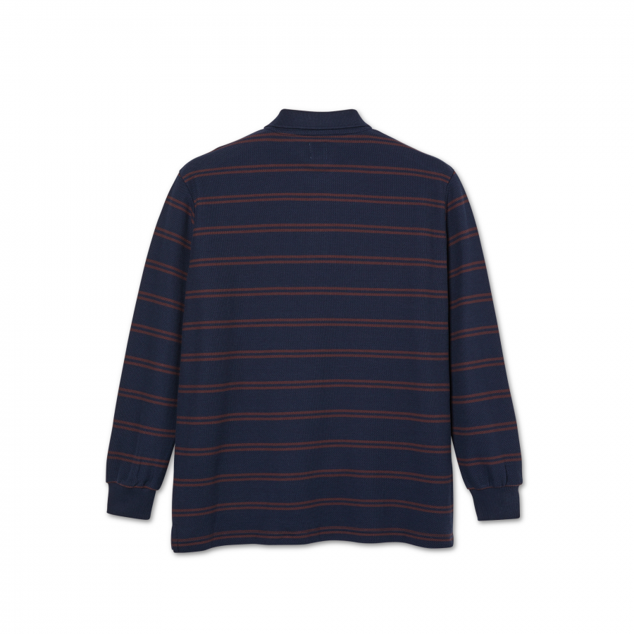 Polar Stripe Polo - Navy / Plum 