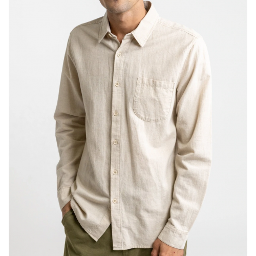 Rhythm Classic Linen LS Shirt - Sand