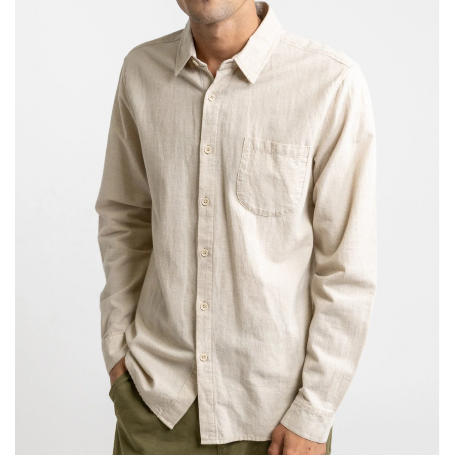 Rhythm Classic Linen LS Shirt - Sand