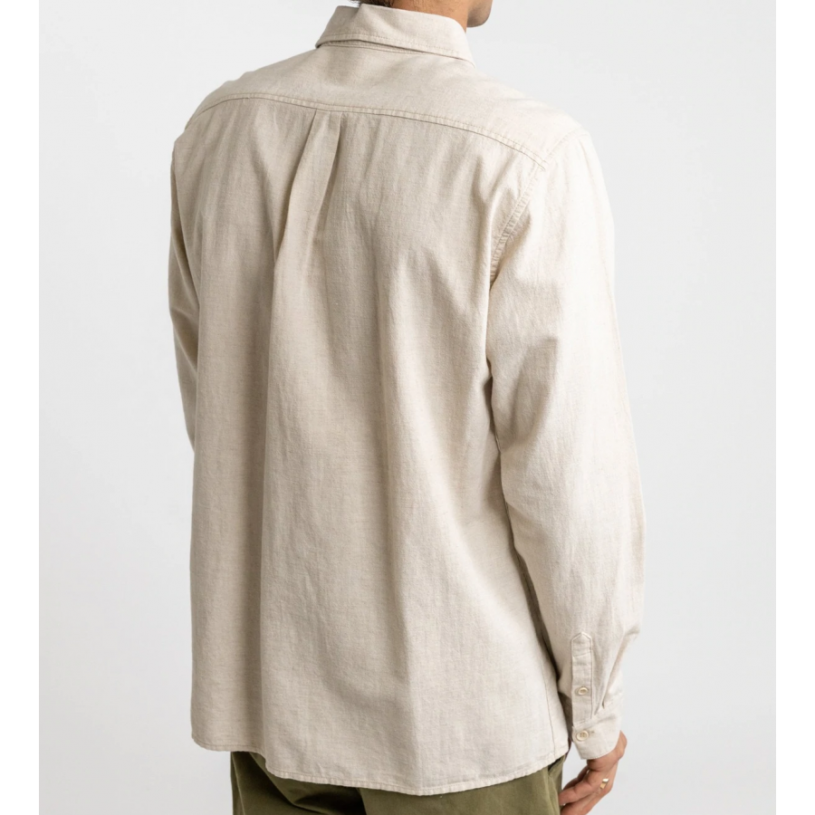 Rhythm Classic Linen LS Shirt - Sand