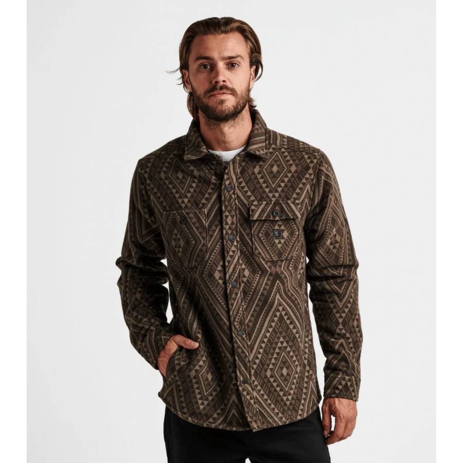 Roark Andes Manawa Tapu Long Sleeve Flannel - Dark Brown