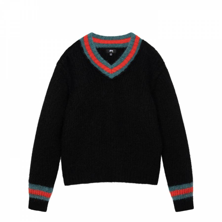 Stussy Mohair Tennis Sweater - Black