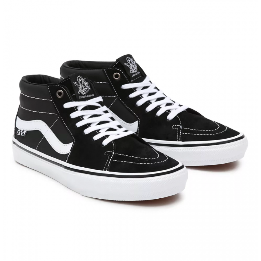 Vans Skate Grosso Mid Shoes - Black / White / Emo ...