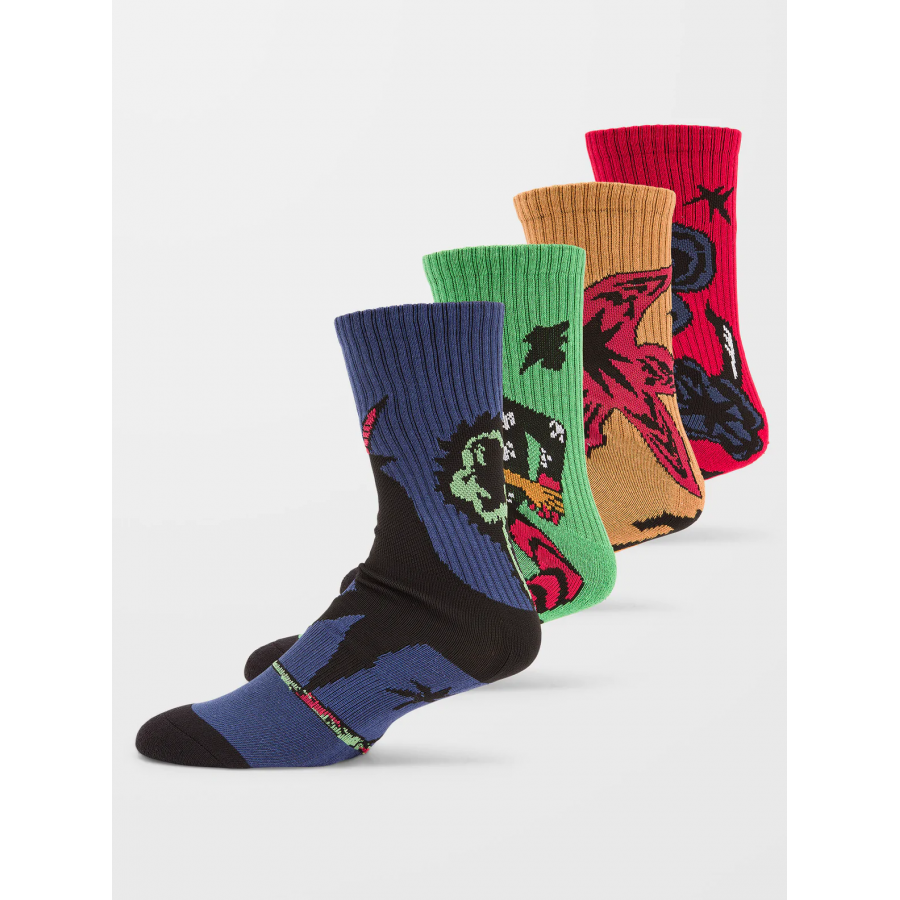 Volcom Bob Mollema Socks 4 Pieces - Assorted Color...
