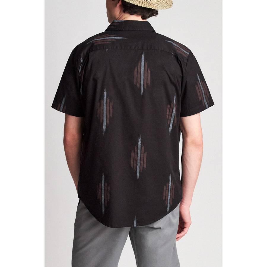 Brixton Charter Print S/S Woven Shirt - Black / Red