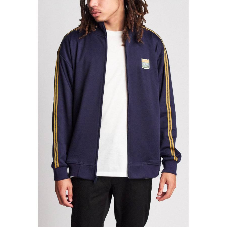 Brixton United Mock Neck Zip - Patriot Blue