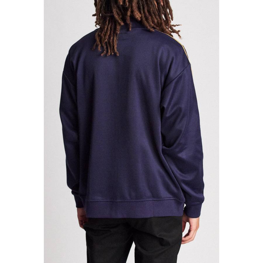 Brixton United Mock Neck Zip - Patriot Blue