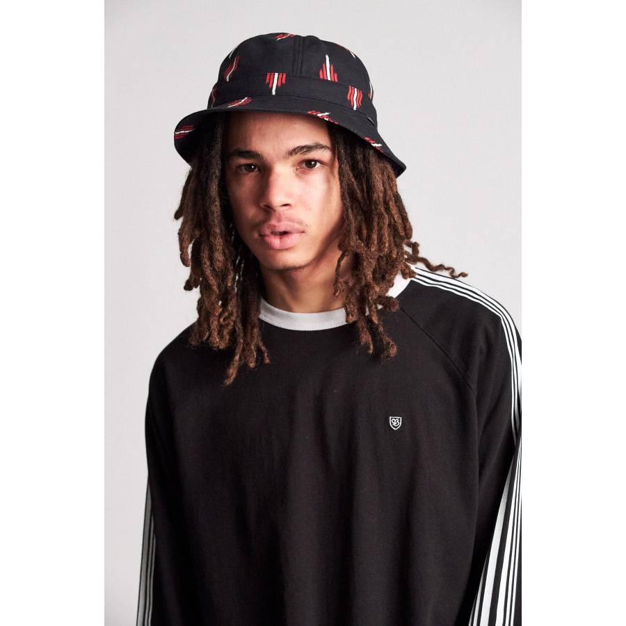 Brixton Banks II Bucket Hat - Black / Red