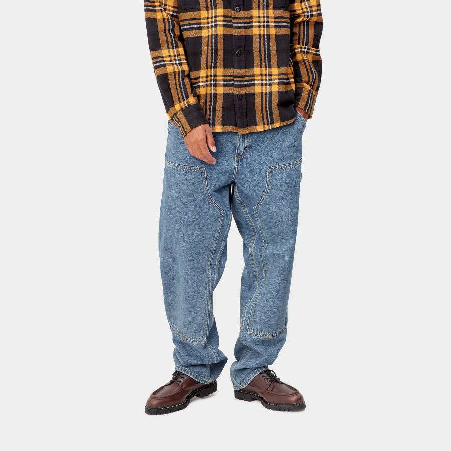 Carhartt WIP Double Knee Pant - Blue Heavy Stone Wash