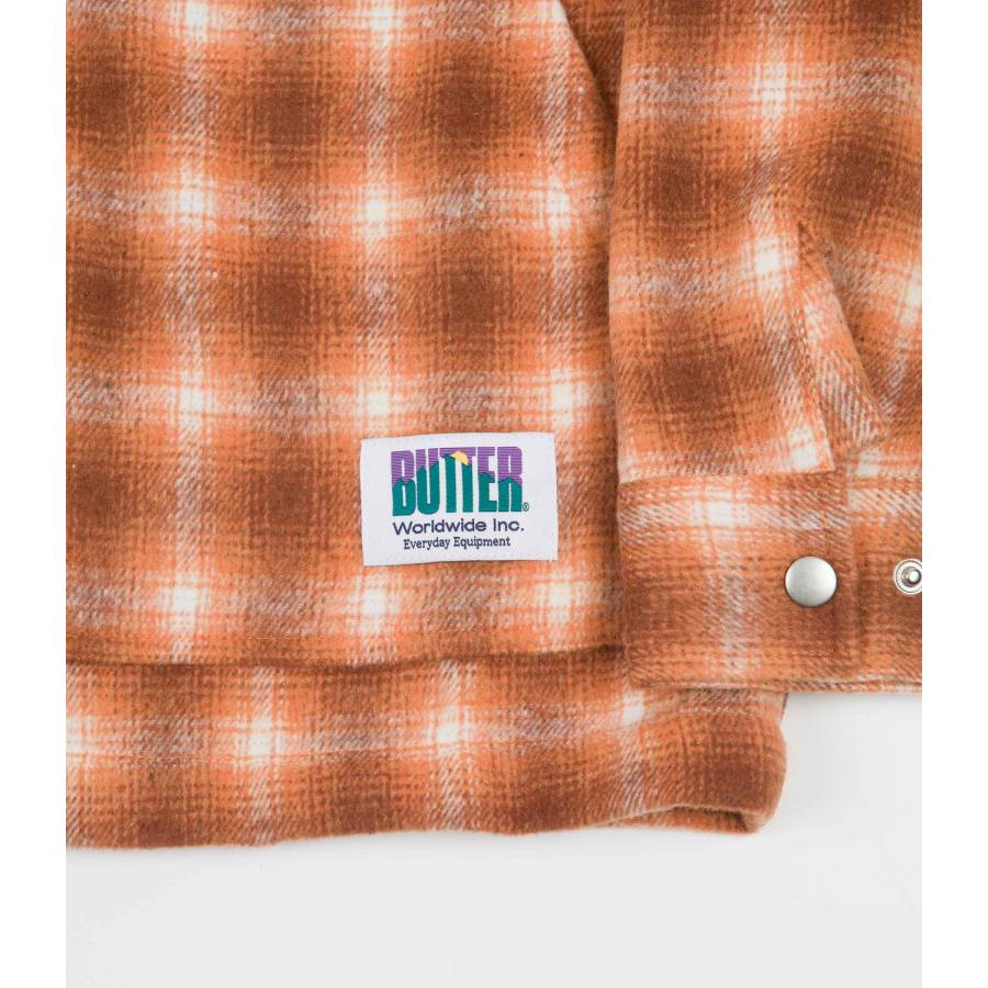 Butter Goods Chore Plaid Overshirt - Burnt Orange