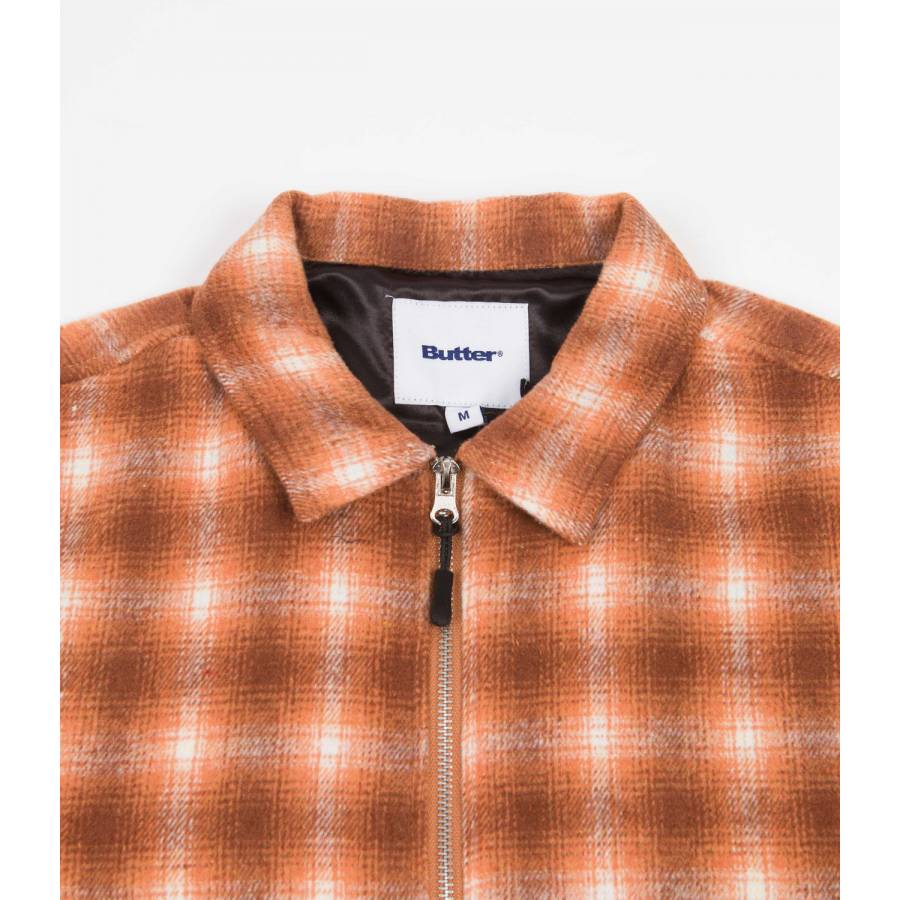 Butter Goods Chore Plaid Overshirt - Burnt Orange