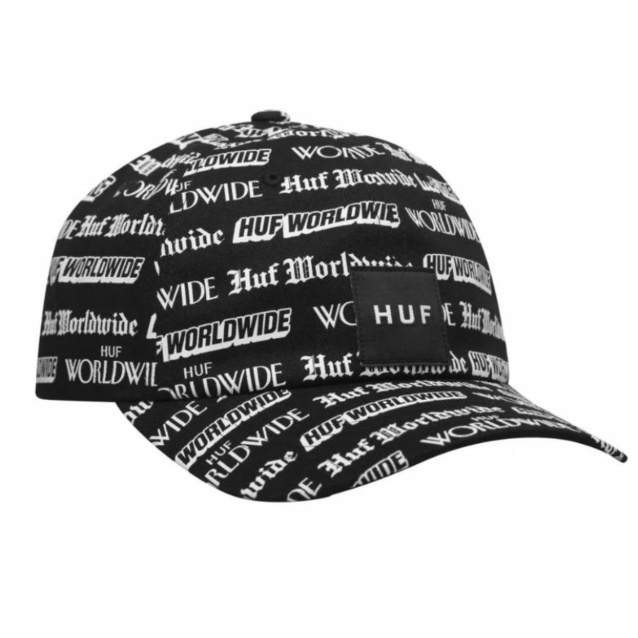 Huf Fake News Curved Visor Hat - Black