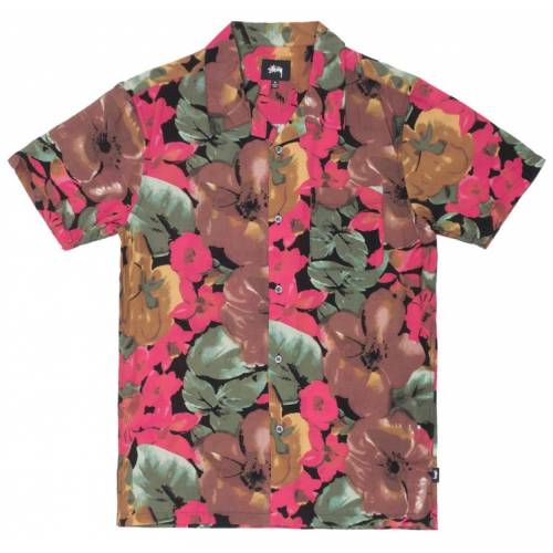 Stussy Watercolour Flower Shirt - Black