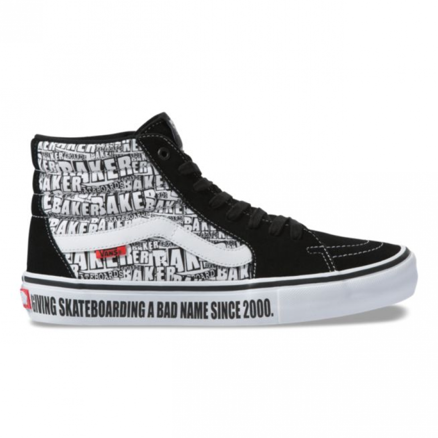 Vans Baker Sk8 Hi Shoes - Black / White