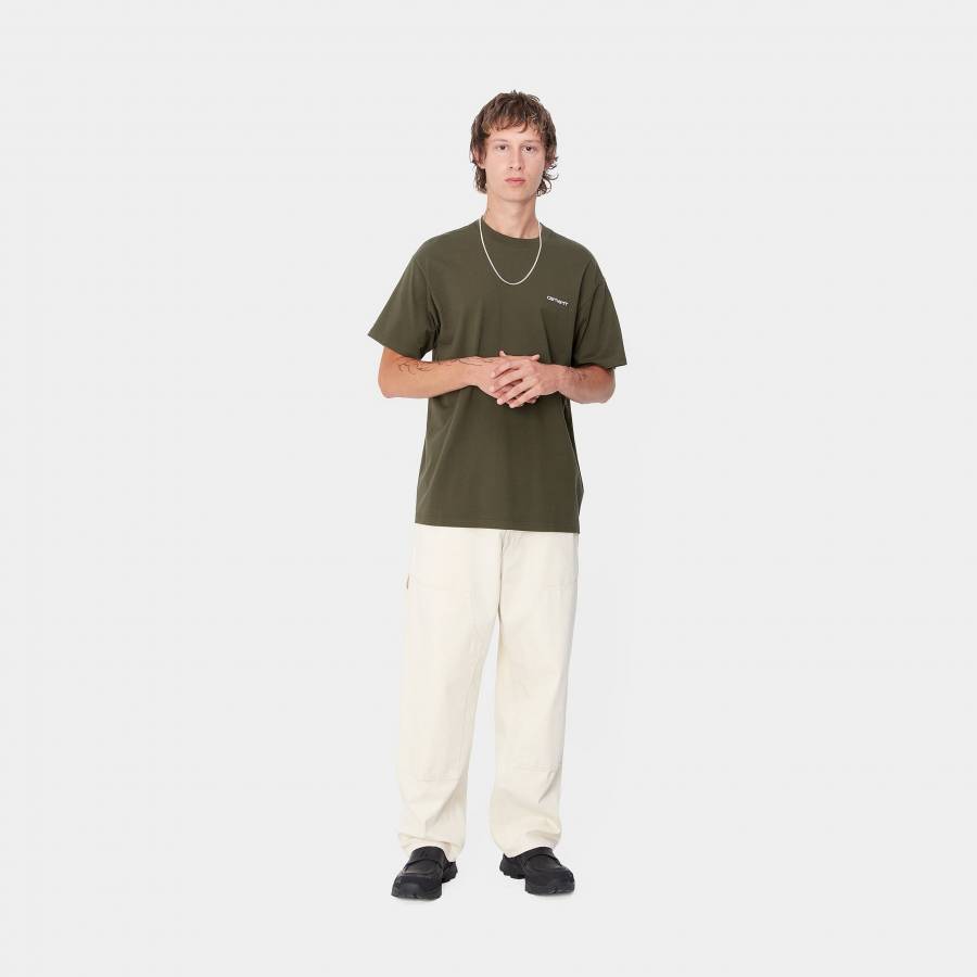 Carhartt WIP S/S Script Embroidery T-Shirt - Cypress / White